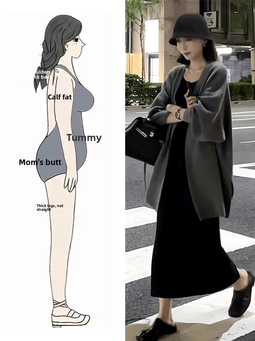 Autumn Winter plus Size Women's Outfit Set Grey Mid-Length Sweater Coat Slimming Dress Commute Style Long Sleeve round Neck
Autumn Winter plus Size Women's Outfit Set Grey Mid-Length Sweater Coat Slimming Dress Commute Style Long Sleeve round Neck