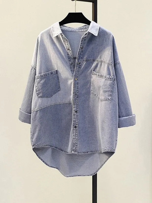 Loose Casual Long Sleeve Denim Shirt Women's Spring Summer New Korean Version Double Pocket Button Decoration Regular Length
Loose Casual Long Sleeve Denim Shirt Women's Spring Summer New Korean Version Double Pocket Button Decoration Regular Length