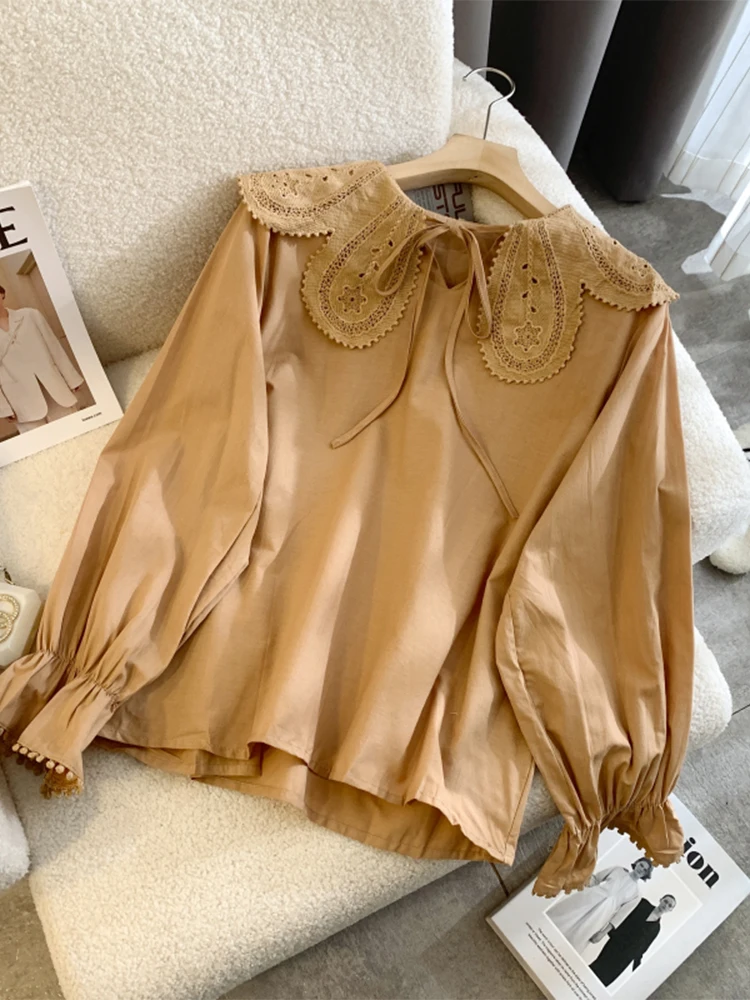 Women's Khaki Shirts Blouses Vintage Y2k 90s Aesthetic Korean 2000s Elegant Oversize Peter Pan Collar Long Sleeve Shirt Clothes
Women's Khaki Shirts Blouses Vintage Y2k 90s Aesthetic Korean 2000s Elegant Oversize Peter Pan Collar Long Sleeve Shirt Clothes