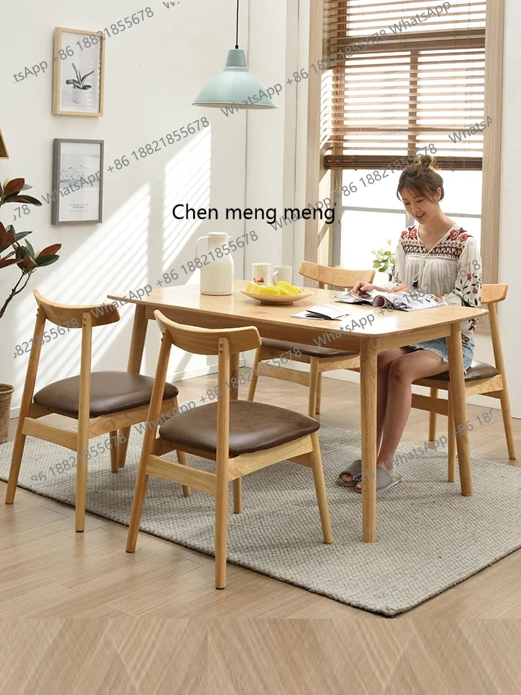 Комбинация обеденного стола и стула из цельного дерева, современный простой бытовой прямоугольный обеденный стол из цельного дерева
Комбинация обеденного стола и стула из цельного дерева, современный простой бытовой прямоугольный обеденный стол из цельного дерева