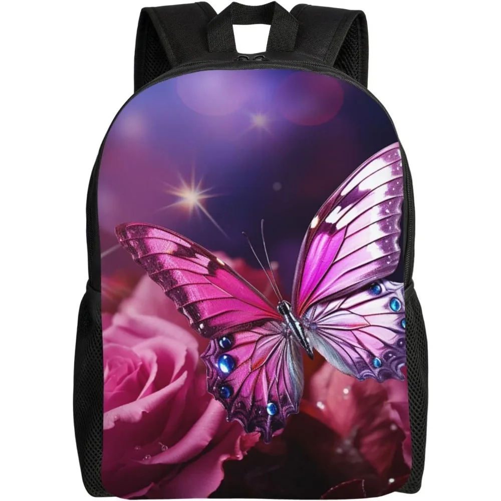 Pink Butterfly Cute Backpack Waterproof Lightweight Laptop Backpack Shoulder Bag Casual Daypack For Women Men 
Pink Butterfly Cute Backpack Waterproof Lightweight Laptop Backpack Shoulder Bag Casual Daypack For Women Men