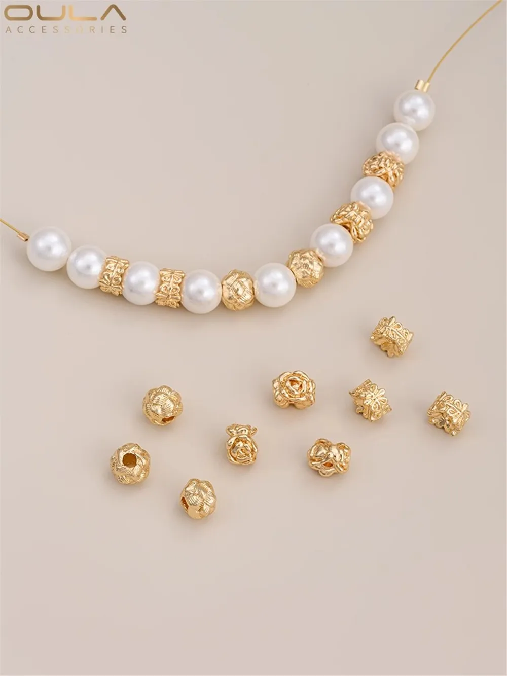 14K Gold-Color Plated Preservation Yarn Ball Rose Ring Separated Bead Handmade Bead DIY Bracelet Necklace Accessory Material
14K Gold-Color Plated Preservation Yarn Ball Rose Ring Separated Bead Handmade Bead DIY Bracelet Necklace Accessory Material
