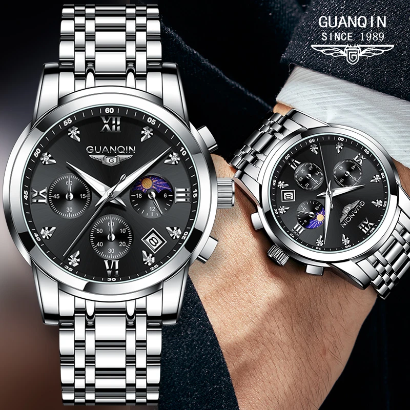GUANQIN Men's Watch High Quality Quartz Wristwatch Business Sports Chronograph Original Brand Steel Stopwatch Free Shipping
GUANQIN Men's Watch High Quality Quartz Wristwatch Business Sports Chronograph Original Brand Steel Stopwatch Free Shipping