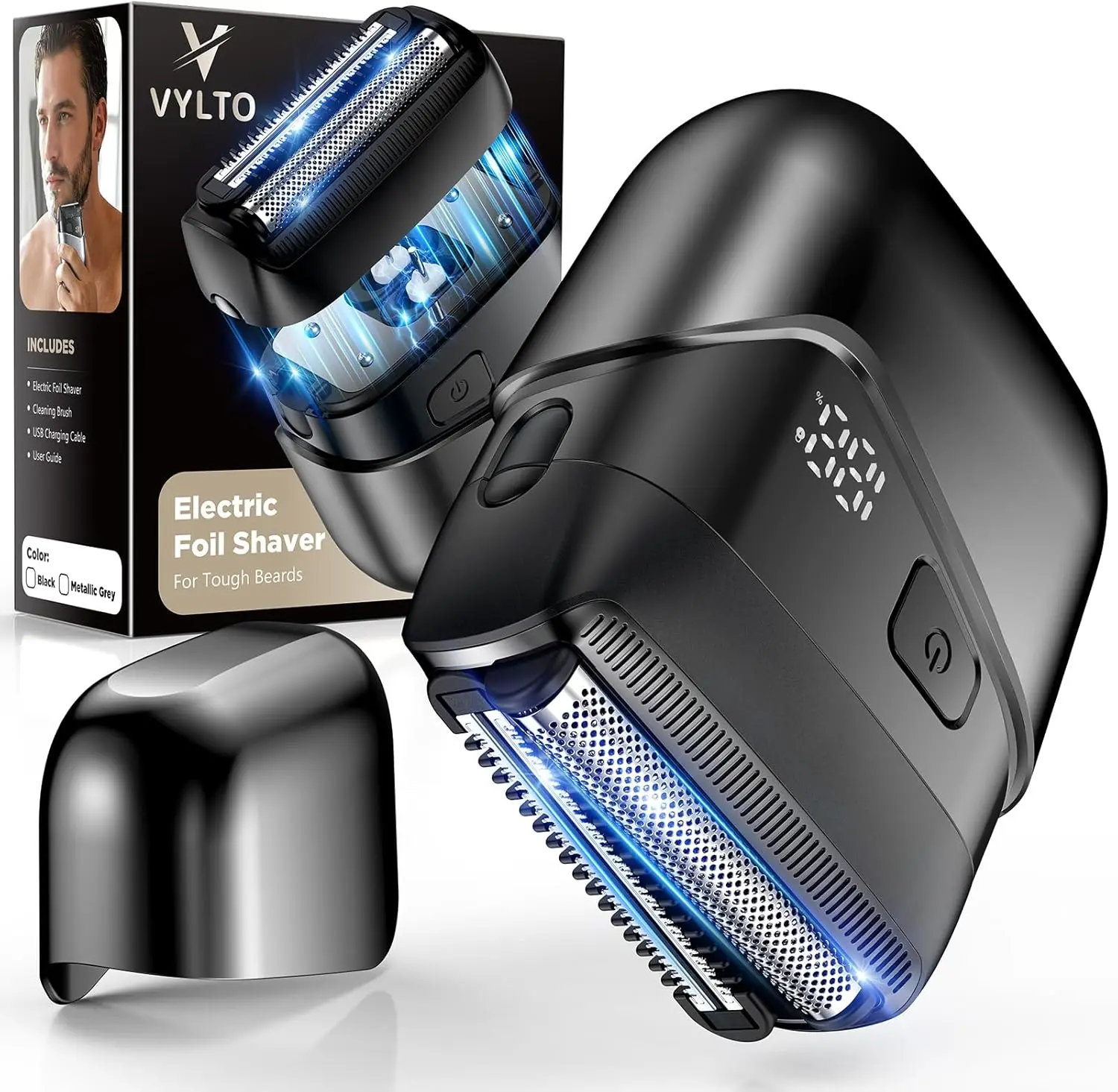 Electric Foil Shaver for Men with 3D Floating Heads, IPX7 Waterproof, LED Display & Fast Charge
Electric Foil Shaver for Men with 3D Floating Heads, IPX7 Waterproof, LED Display & Fast Charge
