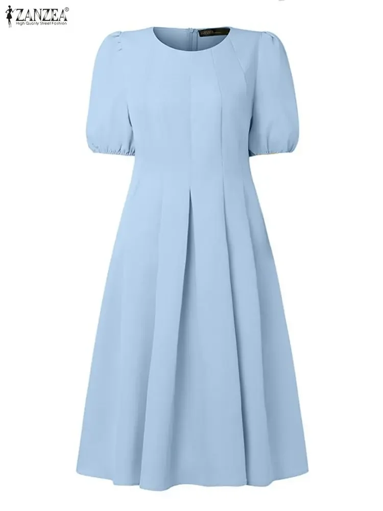 2025 ZANZEA Elegant Women Party Dresses Summer Short Sleeve Knee-Length Sundress Fashion Puff Sleeve Casual Solid Robe Femme
2025 ZANZEA Elegant Women Party Dresses Summer Short Sleeve Knee-Length Sundress Fashion Puff Sleeve Casual Solid Robe Femme