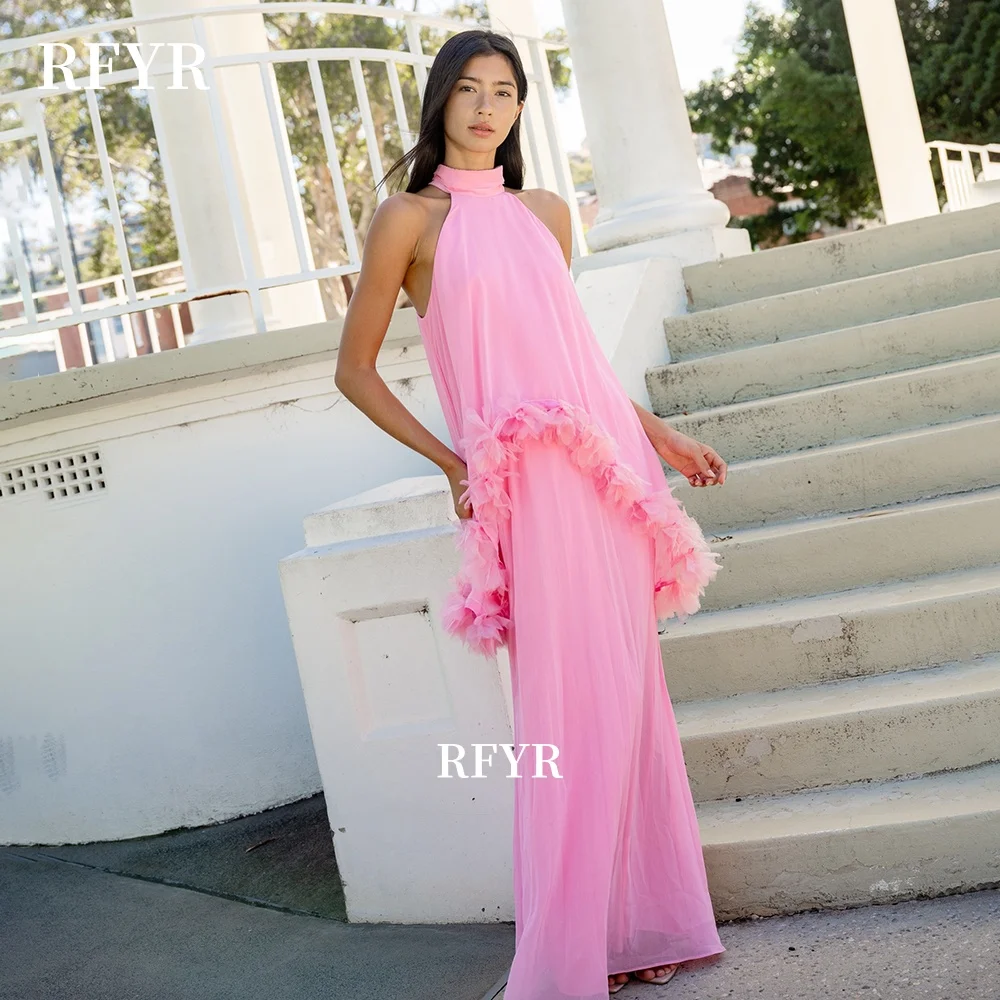 RFYR Halter Prom Dress with 3D Flowers Sleeveless Party Dress A Line Chiffon Evening Dress Celebrity Gala Dress Customized
RFYR Halter Prom Dress with 3D Flowers Sleeveless Party Dress A Line Chiffon Evening Dress Celebrity Gala Dress Customized