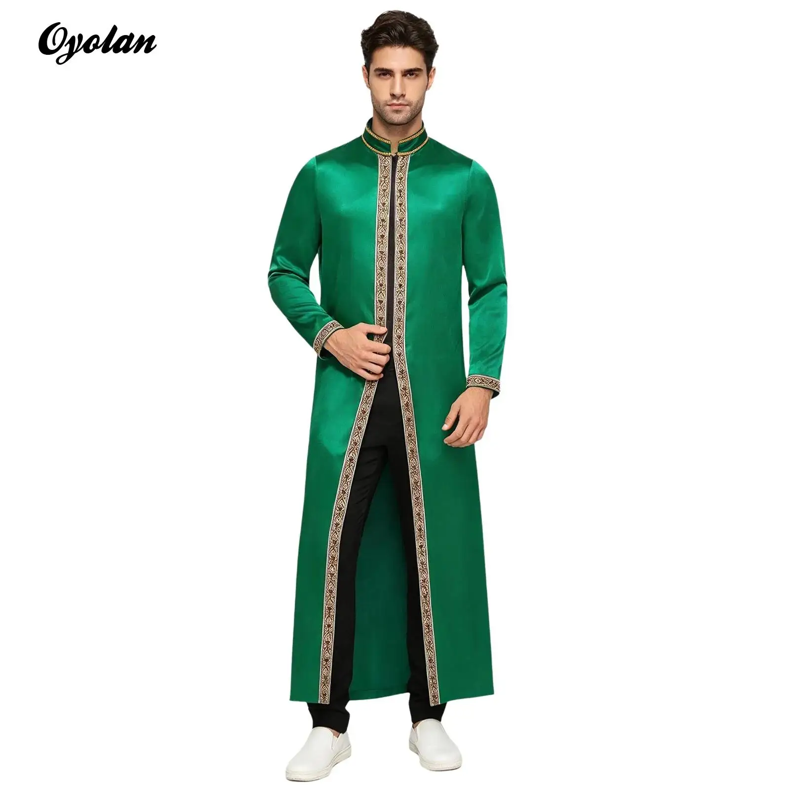 Mens Front Zip Slit Hem Abaya Dress Arab Kaften Thobe Robe Muslim Islamic Long Gown Brocade Mock Neck Long Sleeve Satiny Robe
Mens Front Zip Slit Hem Abaya Dress Arab Kaften Thobe Robe Muslim Islamic Long Gown Brocade Mock Neck Long Sleeve Satiny Robe