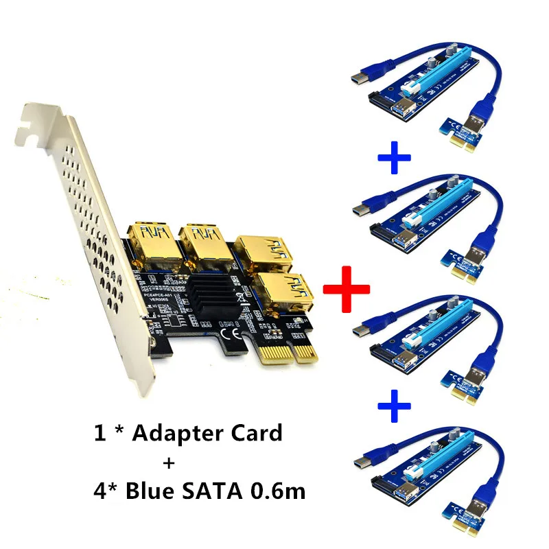 PCI-E 1x–16x Riser Card PCI-Express 1–4 слота PCIe USB3.0 Адаптер-множитель Карта расширения Карта адаптера для ПК Компьютер
PCI-E 1x–16x Riser Card PCI-Express 1–4 слота PCIe USB3.0 Адаптер-множитель Карта расширения Карта адаптера для ПК Компьютер