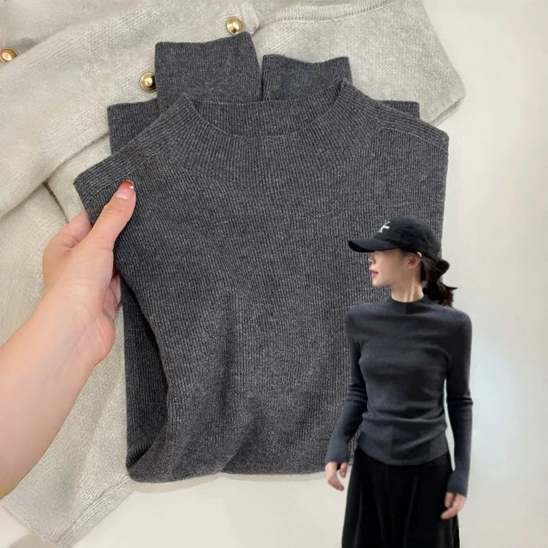 Ретро-свитер с высоким воротом и глубоким вырезом, вязаный, женский, облегающий, базовый слой, внутренняя одежда для осени и зимы, для поездок на работу
Ретро-свитер с высоким воротом и глубоким вырезом, вязаный, женский, облегающий, базовый слой, внутренняя одежда для осени и зимы, для поездок на работу