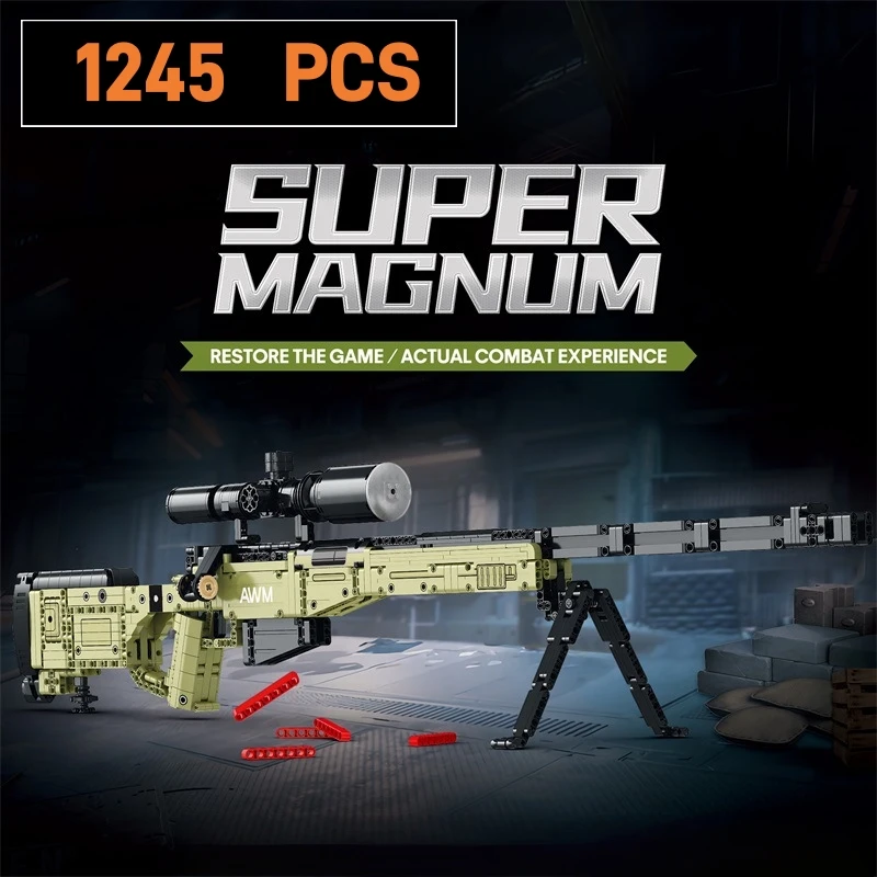 1245pcs AWM sniper rifle model building blocks MOC shooting adult toy boy Christmas gift
1245pcs AWM sniper rifle model building blocks MOC shooting adult toy boy Christmas gift