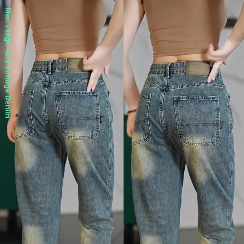 Мужские повседневные джинсы прямого кроя, свободные, эластичные, с эффектом потертости, осенние, новые, удобные, хлопковые, длинные брюки
Мужские повседневные джинсы прямого кроя, свободные, эластичные, с эффектом потертости, осенние, новые, удобные, хлопковые, длинные брюки