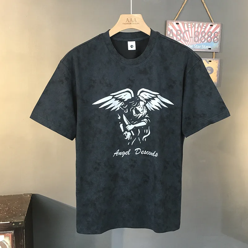 Retro fashion washed short sleeved T-shirt for men, summer fashion casual nostalgic street elastic loose clothing for men
Retro fashion washed short sleeved T-shirt for men, summer fashion casual nostalgic street elastic loose clothing for men