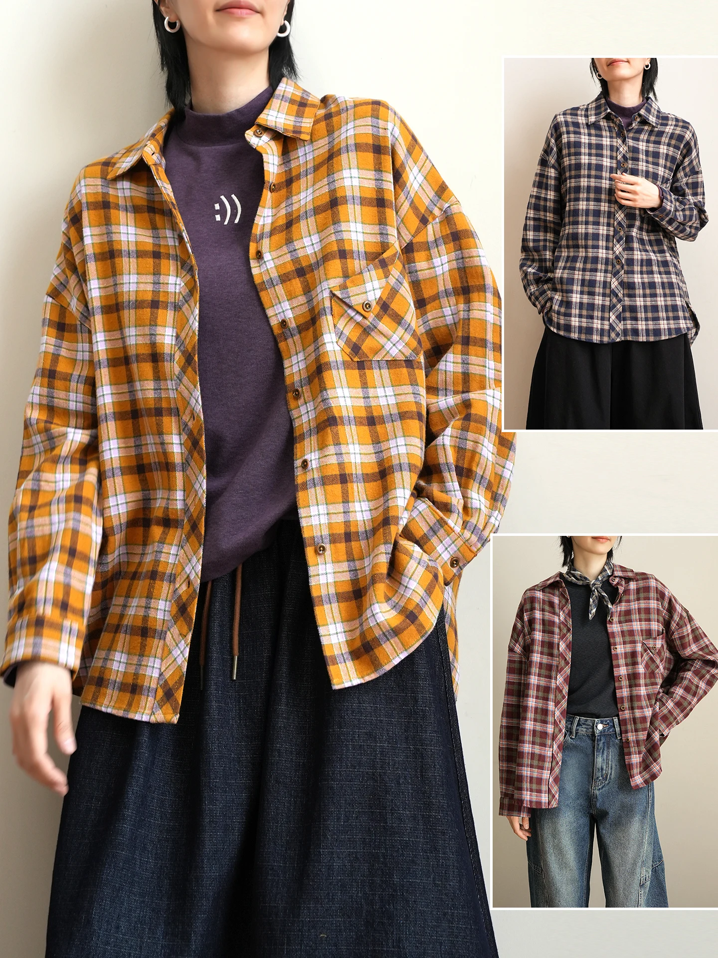 Ретро-рубашка из хлопка в клетку с длинным рукавом, женская, свободного кроя, осенняя, модная, повседневная, классическая, на пуговицах
Ретро-рубашка из хлопка в клетку с длинным рукавом, женская, свободного кроя, осенняя, модная, повседневная, классическая, на пуговицах