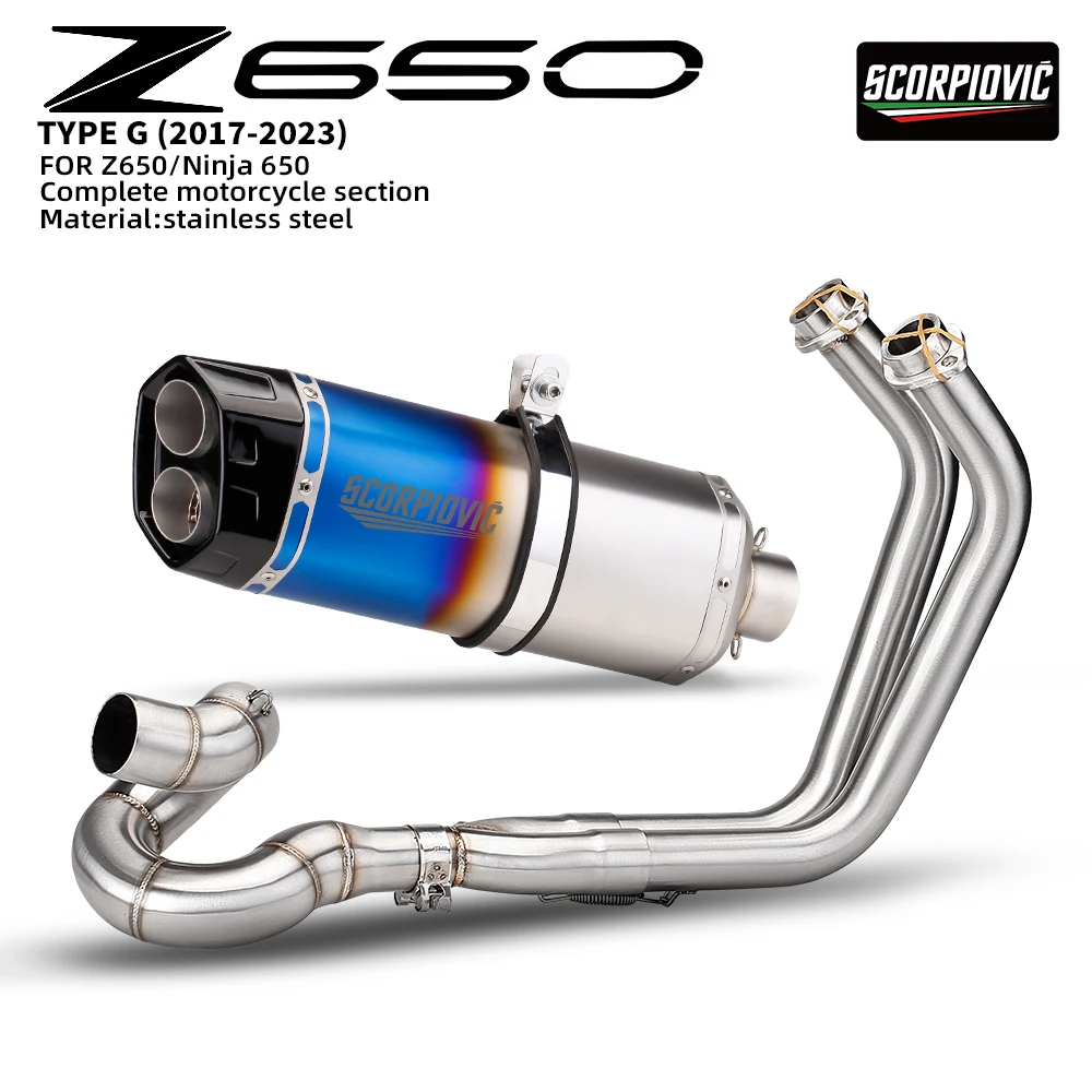 Motorcycle Exhaust System For Ninja650 Z650 2017-2023 Front Link Manifold S8 Muffler with DB Killer
Motorcycle Exhaust System For Ninja650 Z650 2017-2023 Front Link Manifold S8 Muffler with DB Killer