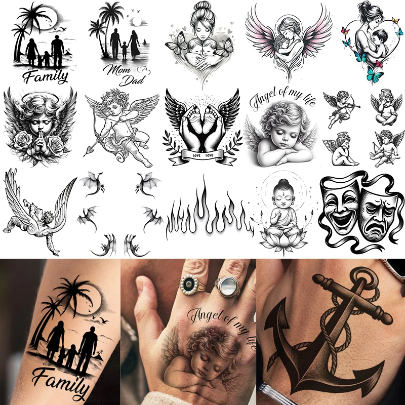 1 Sheet Anchor Cupid Cute Baby Family Temporary Tattoos Adult Hands Arm, Temp Fake Tattoo Stickers Long Lasting Realistic Tatoos
1 Sheet Anchor Cupid Cute Baby Family Temporary Tattoos Adult Hands Arm, Temp Fake Tattoo Stickers Long Lasting Realistic Tatoos