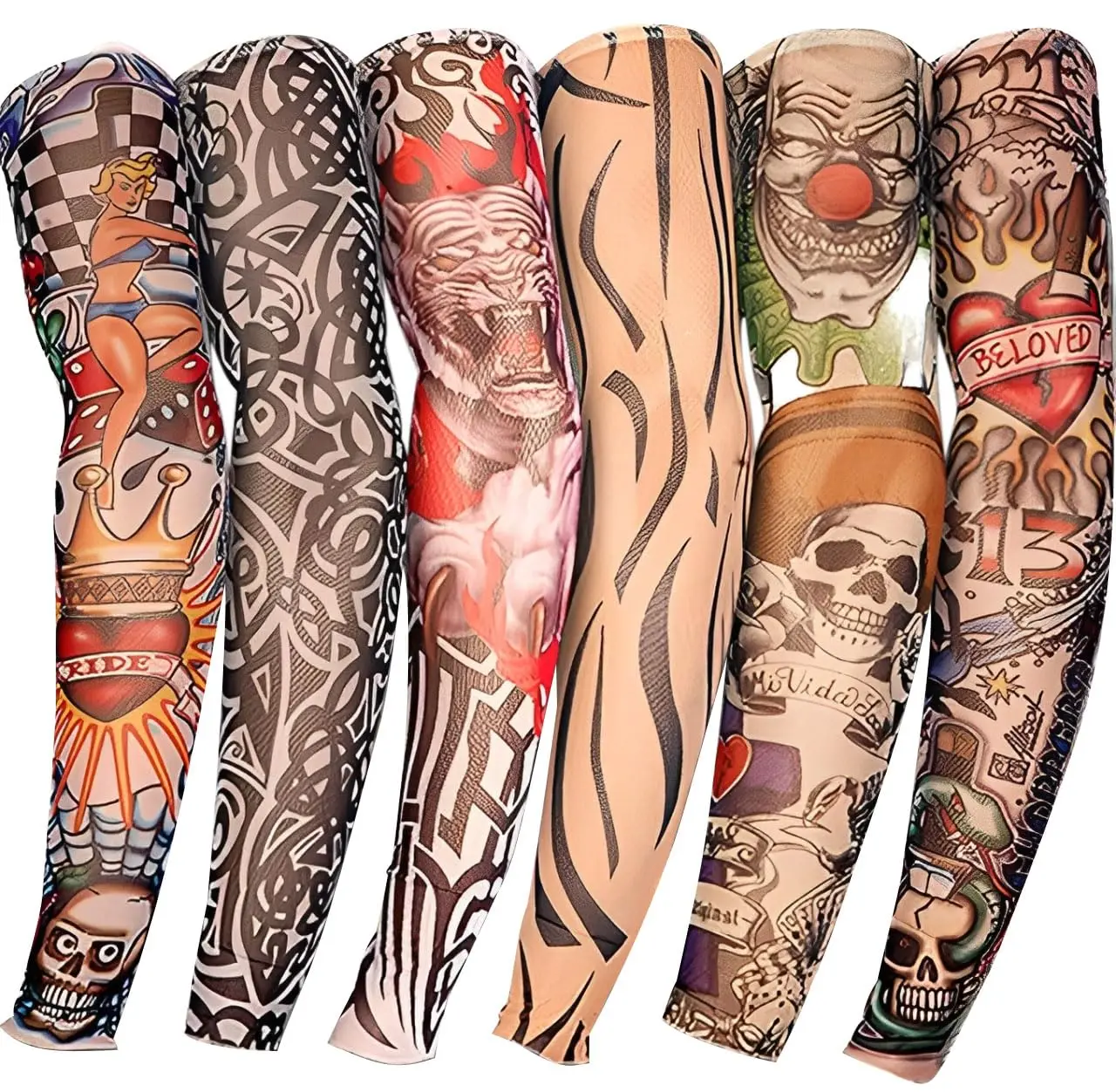 6Pcs Tattoo Sleeves for Men, Fake Arm Sleeves Sun Protection, Breathable Stretchy, One Size, Halloween
6Pcs Tattoo Sleeves for Men, Fake Arm Sleeves Sun Protection, Breathable Stretchy, One Size, Halloween