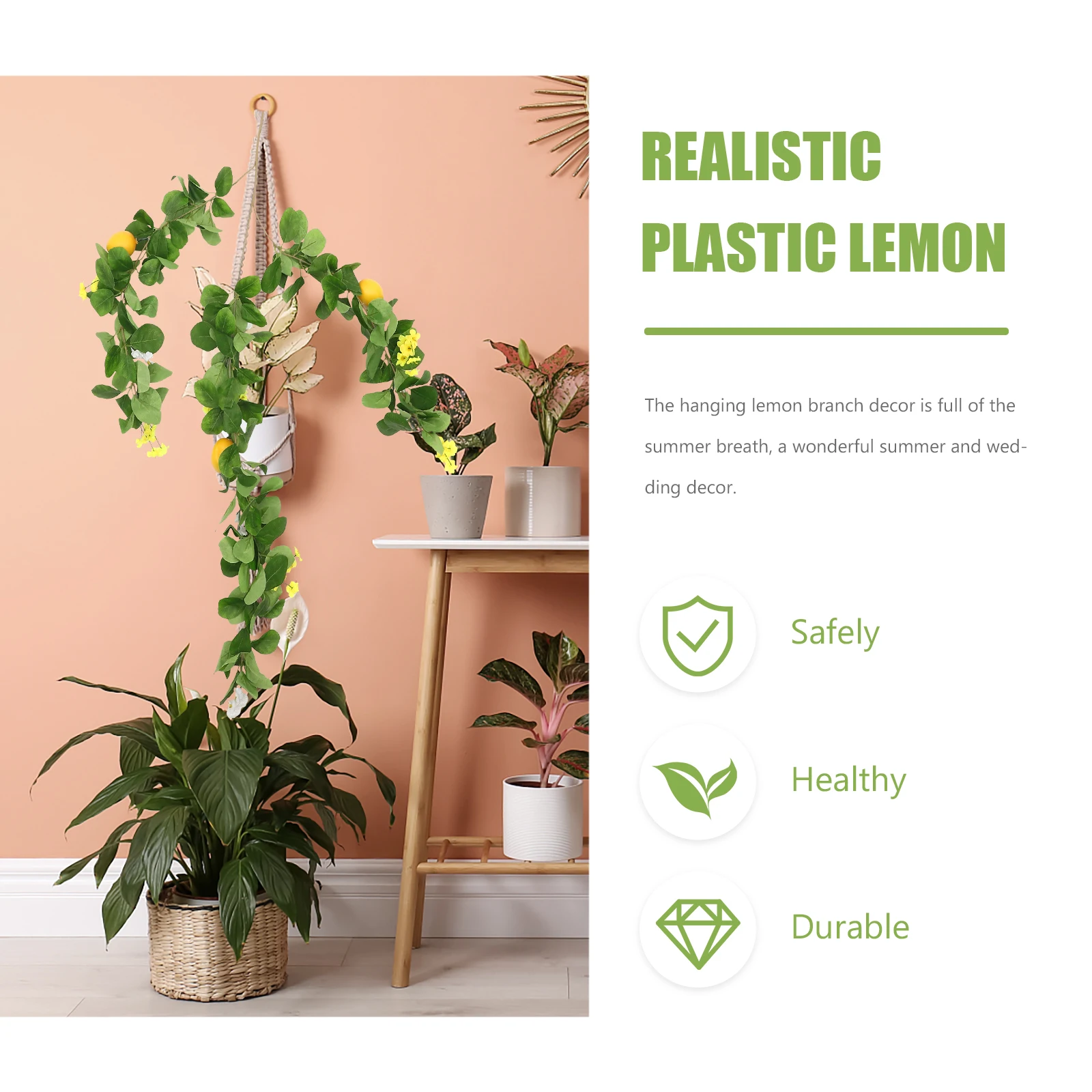 Artificial Garland Lifelike Plastic Lemon Decor Green Fake Hanging Lemon Stem Leaves Stems Home Decoration Summer Plants
Artificial Garland Lifelike Plastic Lemon Decor Green Fake Hanging Lemon Stem Leaves Stems Home Decoration Summer Plants