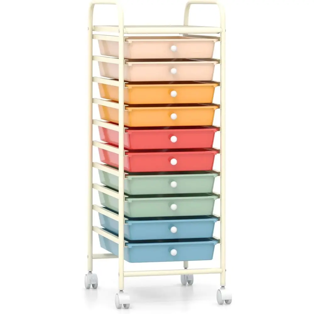 10-Tier Rolling Storage Cart with Lockable Wheels for Office, School, and Home Use
10-Tier Rolling Storage Cart with Lockable Wheels for Office, School, and Home Use