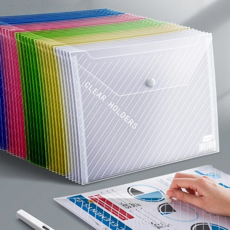 A4 Transparent Plastic Folder With Snap Fastening Design, Suitable For Waterproof File Bags For Office And School Supplies
A4 Transparent Plastic Folder With Snap Fastening Design, Suitable For Waterproof File Bags For Office And School Supplies