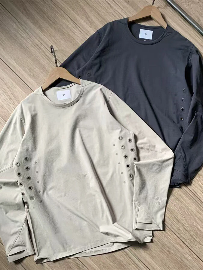 Loose Fit Long Sleeve T-Shirt GD 0 Series Underarm Punching Design High Elasticity Functional Fabric round Neck Unisex Couple
Loose Fit Long Sleeve T-Shirt GD 0 Series Underarm Punching Design High Elasticity Functional Fabric round Neck Unisex Couple