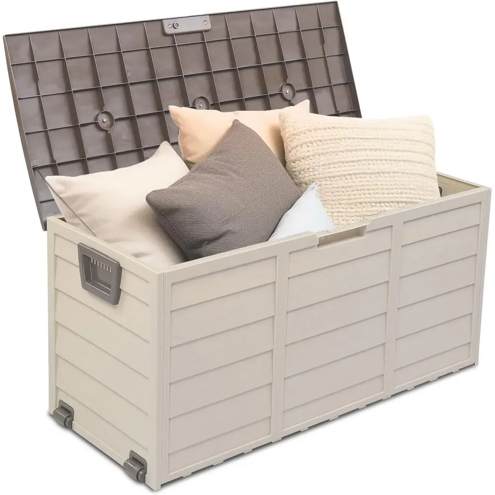 75 Gallon Waterproof Deck Storage Container for Patio Cushions and Outdoor Furniture (Brown)
75 Gallon Waterproof Deck Storage Container for Patio Cushions and Outdoor Furniture (Brown)