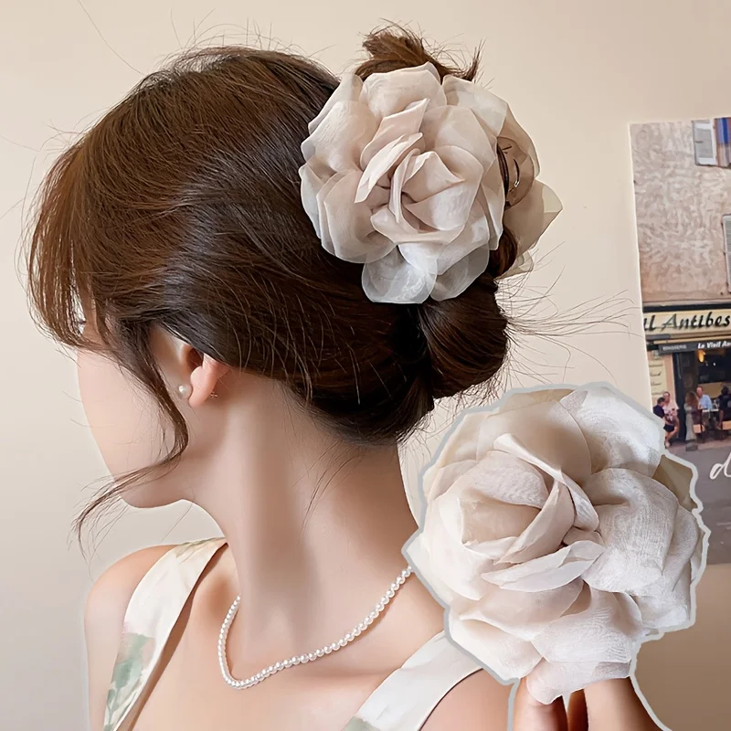 Tulle Rose Shark Clip Fashionable Small Exquisite Girls Hairpin Elegant Simple Hairpin Hair Accessories
Tulle Rose Shark Clip Fashionable Small Exquisite Girls Hairpin Elegant Simple Hairpin Hair Accessories