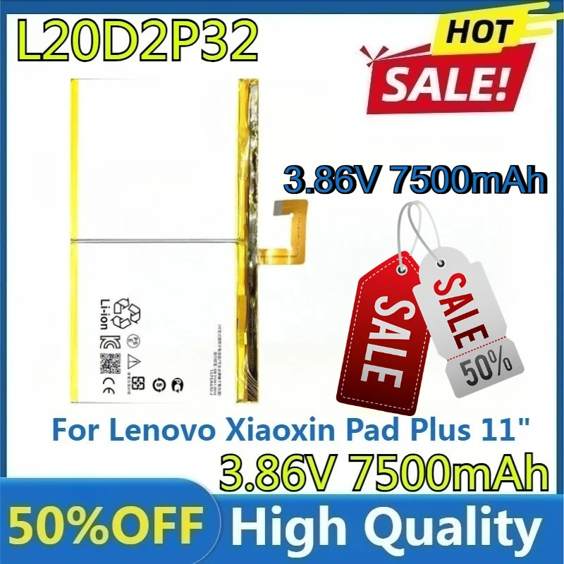 For Lenovo Xiaoxin Pad Plus 11" TB-J607F /Pro 11.5" TB-J716F J607 J716 Tablet Batteries New High Quality L20D2P32 Battery
For Lenovo Xiaoxin Pad Plus 11" TB-J607F /Pro 11.5" TB-J716F J607 J716 Tablet Batteries New High Quality L20D2P32 Battery