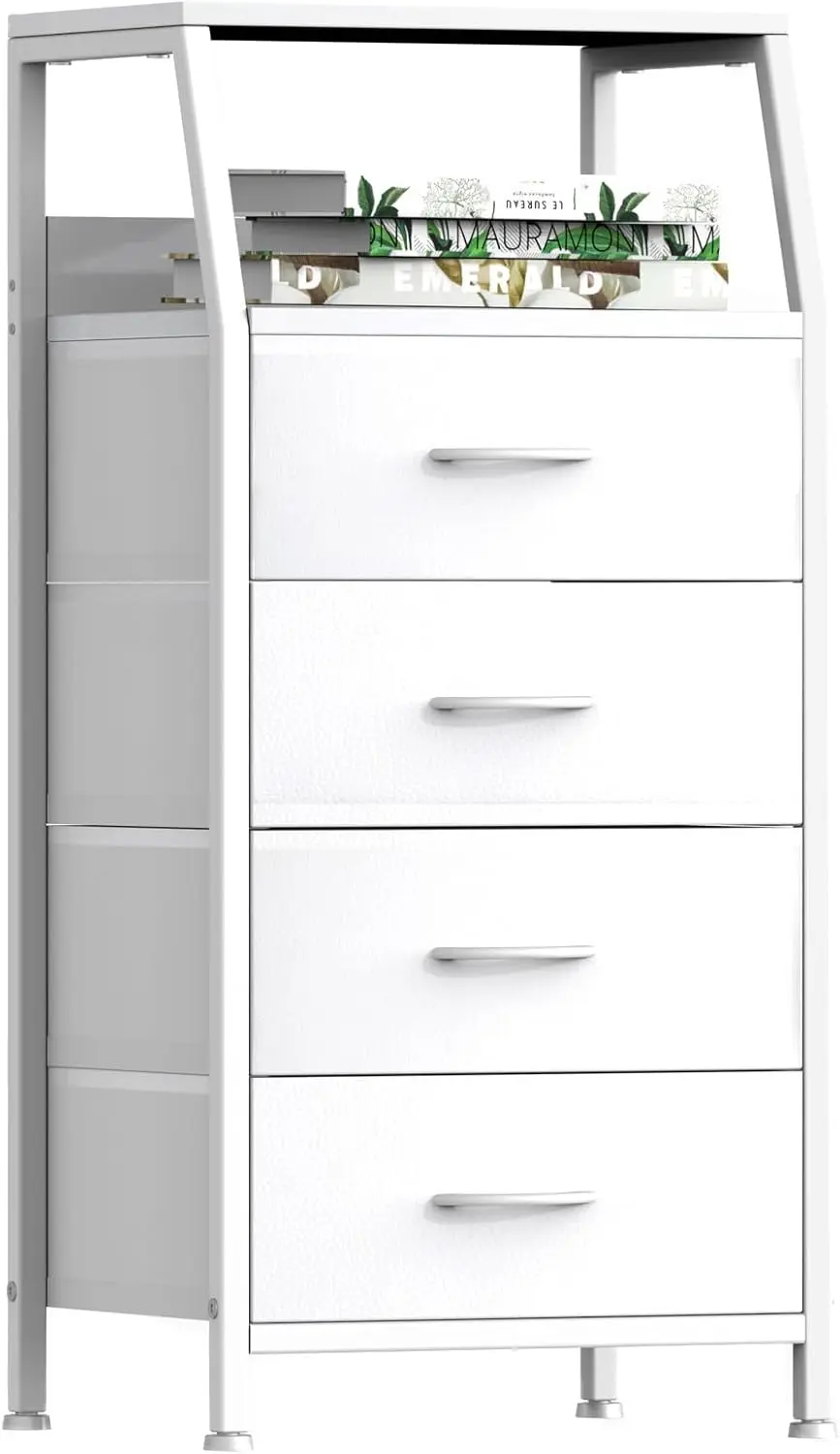 White Dresser for Bedroom, Storage Organizer with 4 Drawers, Vertical Fabric Storage Stand
White Dresser for Bedroom, Storage Organizer with 4 Drawers, Vertical Fabric Storage Stand