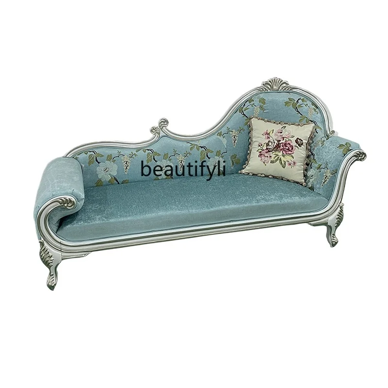 French fabric princess European solid wood beauty couch bedroom recliner lazy chair
French fabric princess European solid wood beauty couch bedroom recliner lazy chair