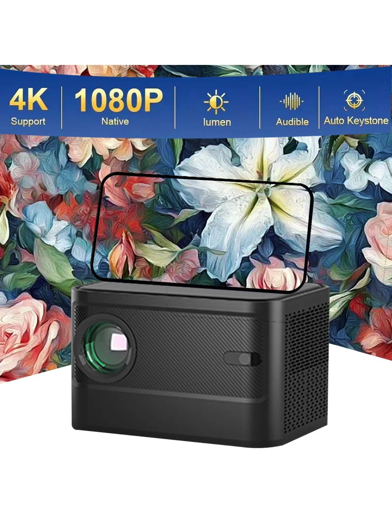 Smart Projector 4K Home Theater Projector Wifi Native 1080P Movie Projector with Dolby Audio Home Cinema Dust-proof Projector
Smart Projector 4K Home Theater Projector Wifi Native 1080P Movie Projector with Dolby Audio Home Cinema Dust-proof Projector