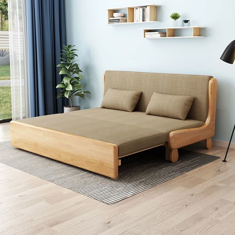 Simple solid wood sofa bed, small household folding, living room multi-functional balcony
Simple solid wood sofa bed, small household folding, living room multi-functional balcony