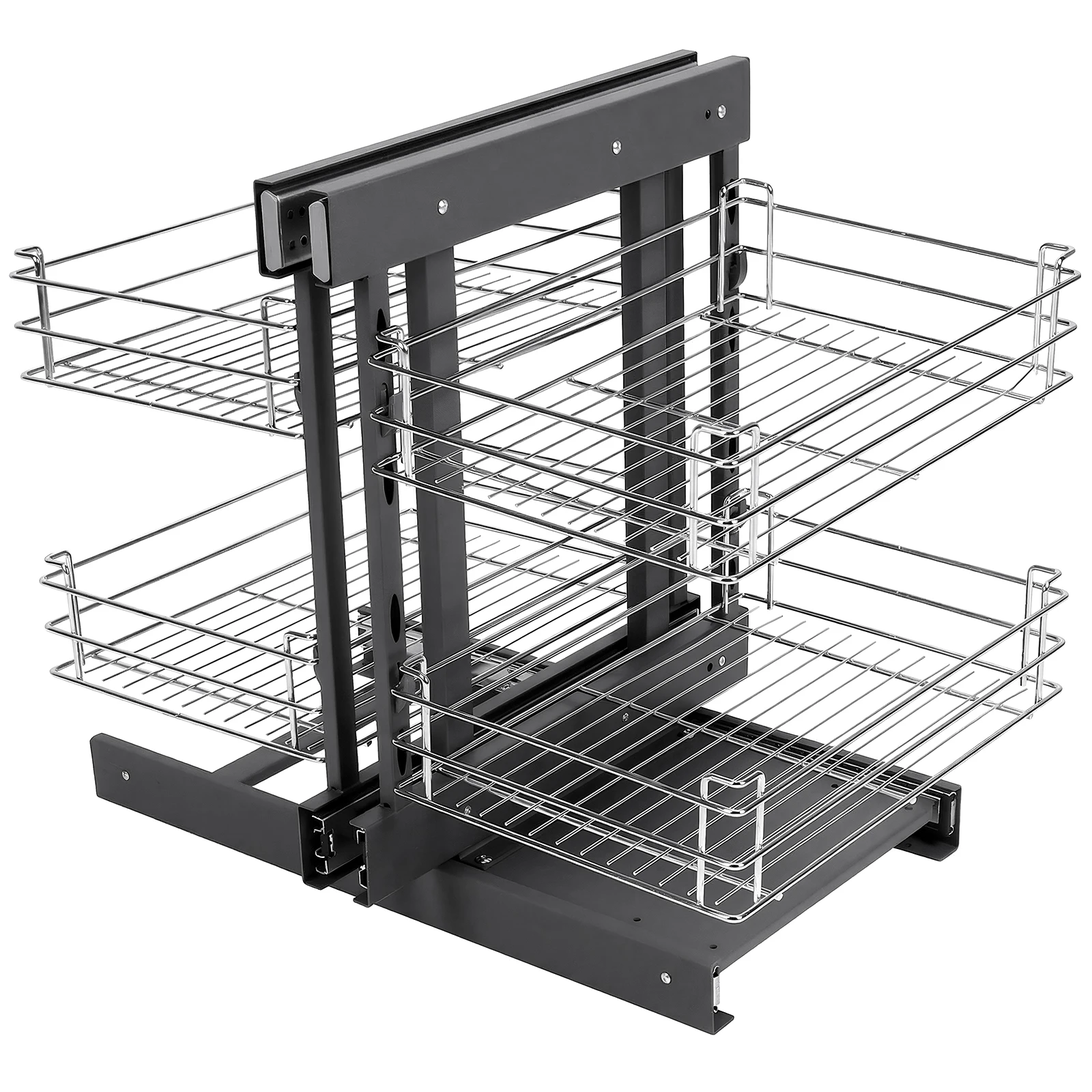 Dual Tier Pull-Out Basket Left Open & Right Open Compatible Pullout Shelf Storage Organizer for Blind Corner Kitchen Or Bathroom
Dual Tier Pull-Out Basket Left Open & Right Open Compatible Pullout Shelf Storage Organizer for Blind Corner Kitchen Or Bathroom