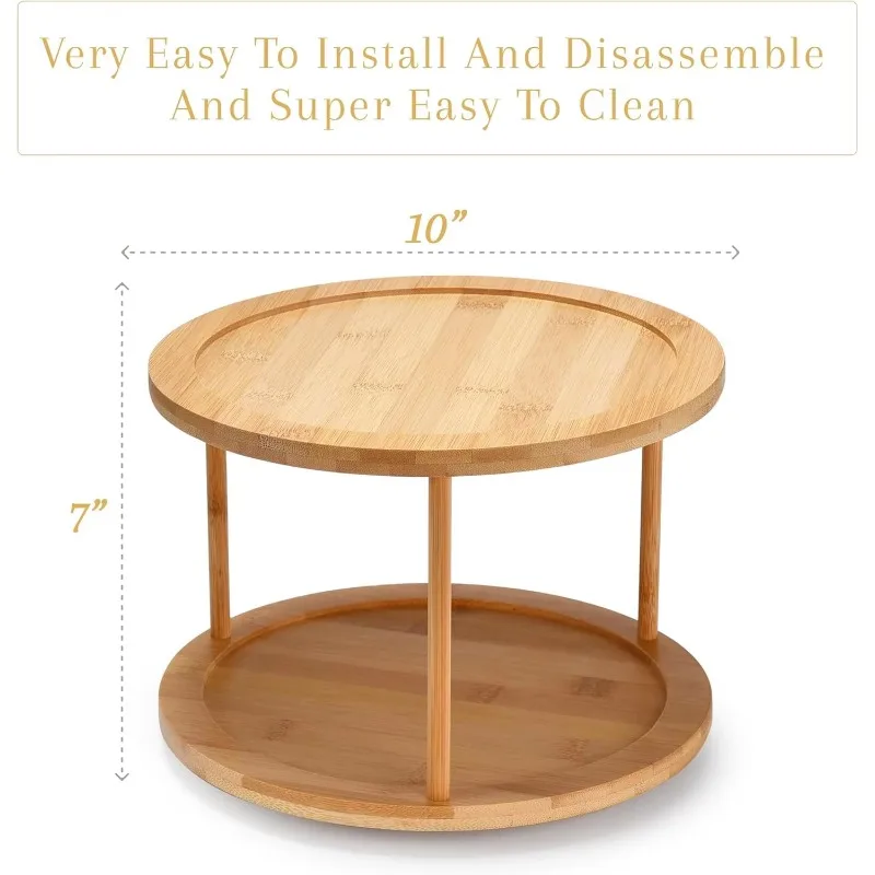 Best 2-Layer Bamboo Wooden Turntable Trays for Spices and Snacks Kitchen Organizer and Dish Rack for Cabinet Storage
Best 2-Layer Bamboo Wooden Turntable Trays for Spices and Snacks Kitchen Organizer and Dish Rack for Cabinet Storage