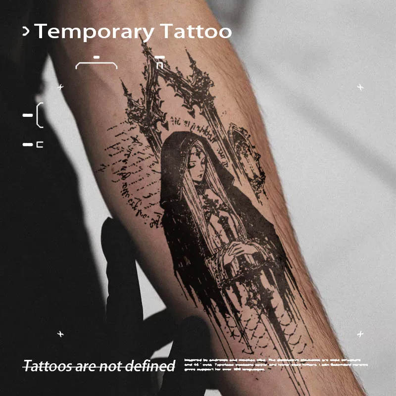 Fake Tattoo Temporary Tattoos Dark Gothic Nun Cathedral Arch Herbal Juice Sticker Novelty in Toys for the Best Adolescents Tatoo
Fake Tattoo Temporary Tattoos Dark Gothic Nun Cathedral Arch Herbal Juice Sticker Novelty in Toys for the Best Adolescents Tatoo