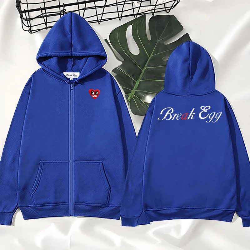 Break Egg Funny Letters Printing Women Zipper Hoodie Polyester Red Eyes Beard Heart Embroidery Pocket Autumn Loose Lady Sweater
Break Egg Funny Letters Printing Women Zipper Hoodie Polyester Red Eyes Beard Heart Embroidery Pocket Autumn Loose Lady Sweater