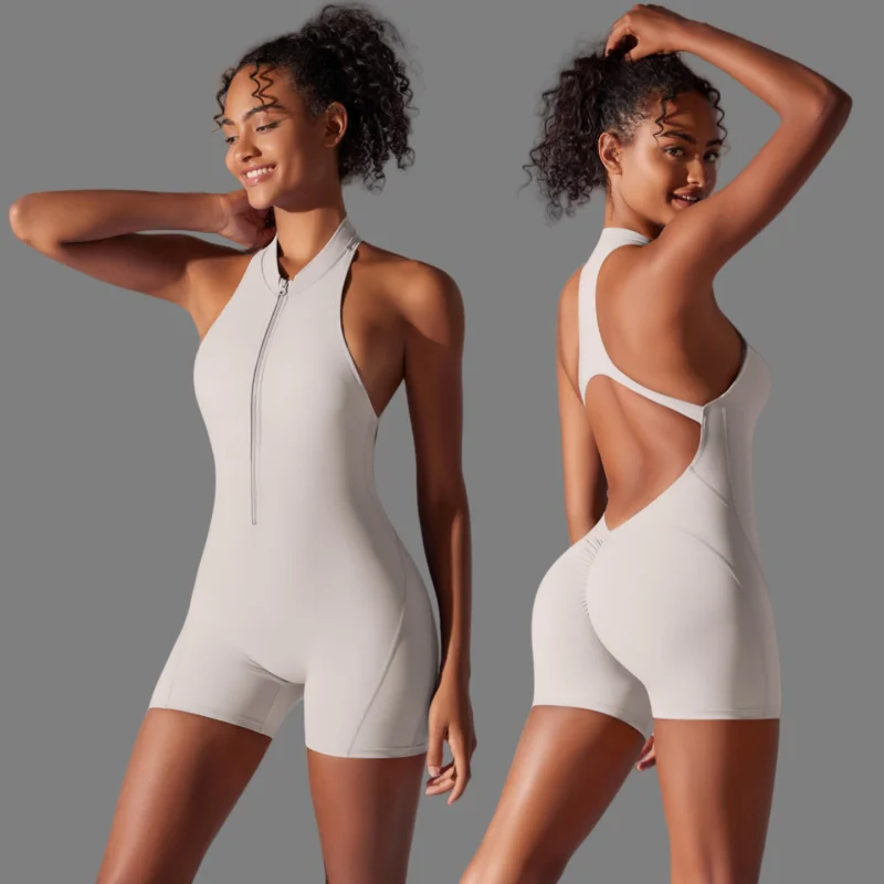 Seamless Yoga Jumpsuits Sports Fitness Hip-lifting Nude Skinny Backless Shorts Zipper Workout Clothing Gym Bodysuits for Women
Seamless Yoga Jumpsuits Sports Fitness Hip-lifting Nude Skinny Backless Shorts Zipper Workout Clothing Gym Bodysuits for Women