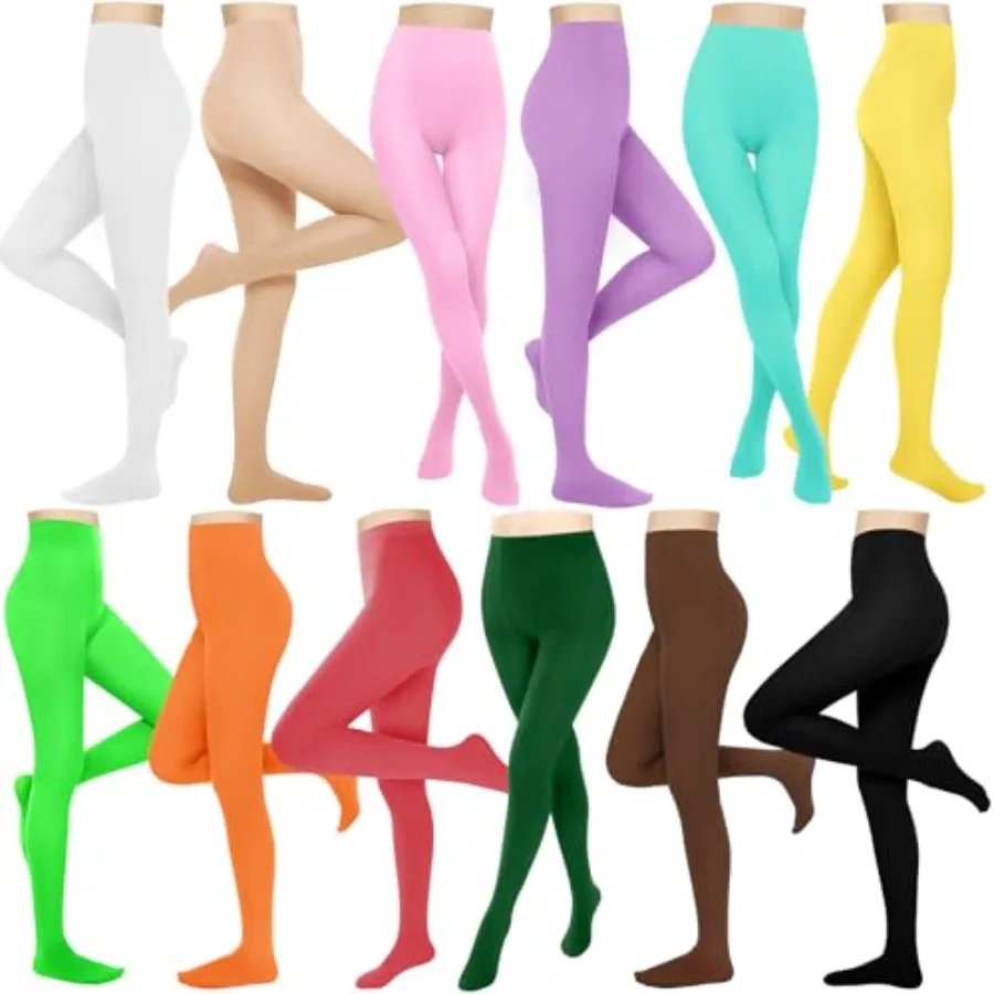 12 Pairs Solid Color Opaque Tight Colorful Style 80d Women's Soft High Waist Footed Leggings for Summer
12 Pairs Solid Color Opaque Tight Colorful Style 80d Women's Soft High Waist Footed Leggings for Summer