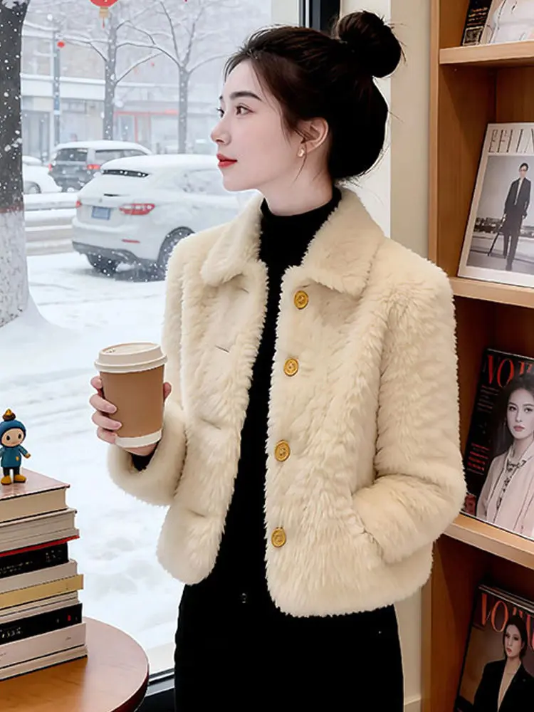 Furry Lamb Leather Jaet Women High Waist ort Thi Warm Inteated Fur Coat Zipper Closure Casual mat Sle
Furry Lamb Leather Jaet Women High Waist ort Thi Warm Inteated Fur Coat Zipper Closure Casual mat Sle