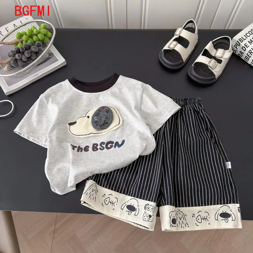 2026 Summer New Cartoon Short Sleeve Boys Clothing Set Kids Girls Fashionable Casual Printed T-shirt+ Striped Shorts 2-piece Set
2026 Summer New Cartoon Short Sleeve Boys Clothing Set Kids Girls Fashionable Casual Printed T-shirt+ Striped Shorts 2-piece Set