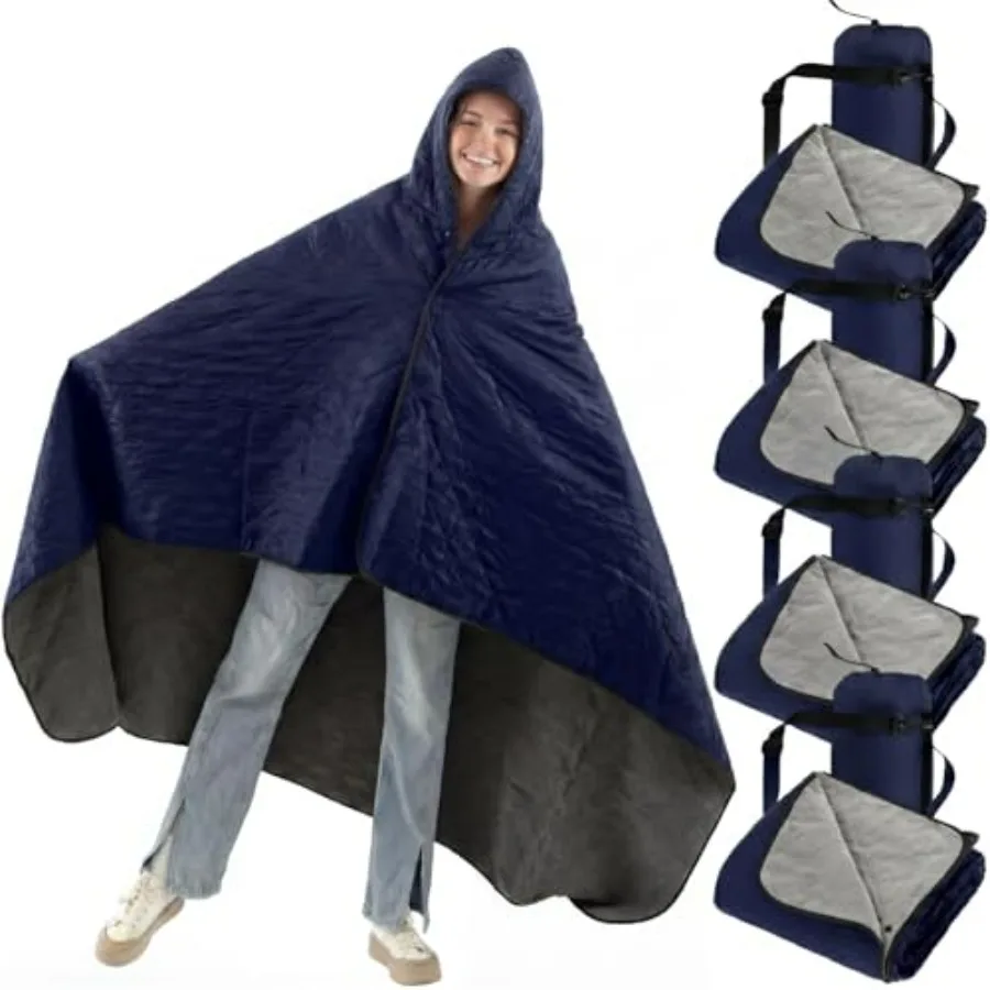 Outdoor camping blanket pack: fleece, waterproof, foldable stadium blanket in navy blue with portable bag for cold weather spor
Outdoor camping blanket pack: fleece, waterproof, foldable stadium blanket in navy blue with portable bag for cold weather spor
