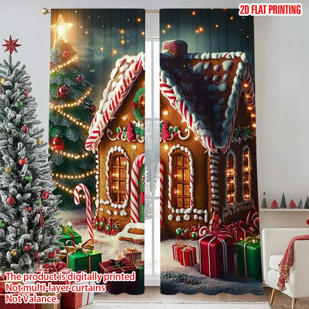 2pcs 2D flat printing Christmas Scene Curtain Christmas gingerbread house Machine Washable Polyester Without Electricity Family
2pcs 2D flat printing Christmas Scene Curtain Christmas gingerbread house Machine Washable Polyester Without Electricity Family