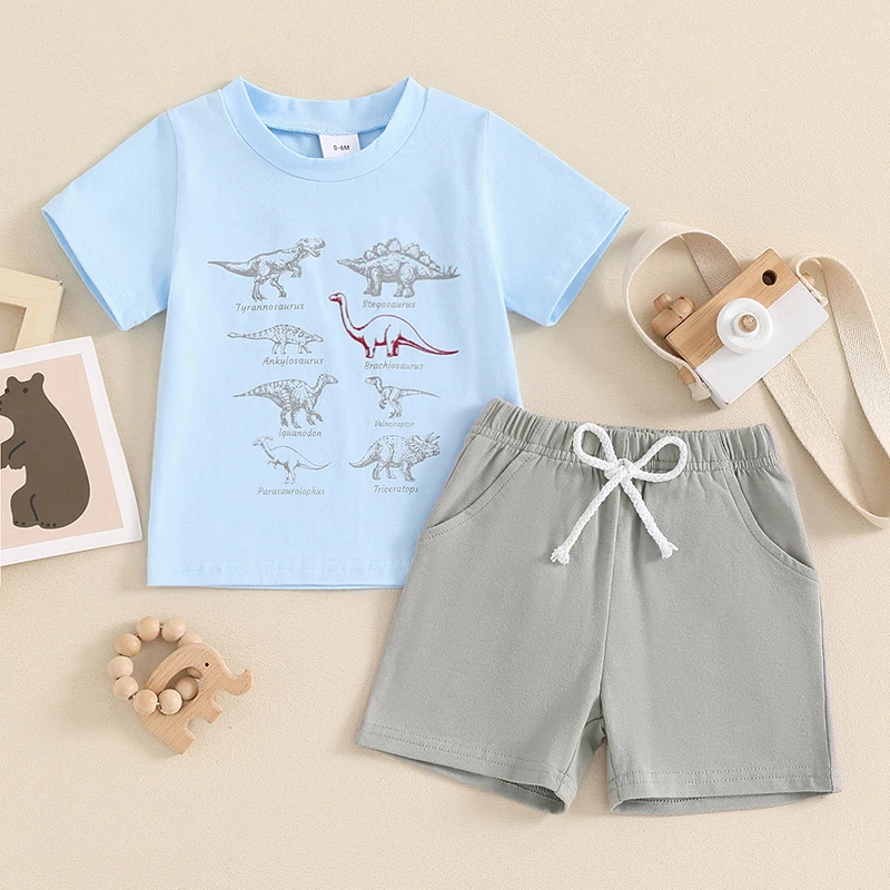 2024-03-22 Lioraitiin Toddler Boy Summer Outfit Dinosaur Print Short Sleeve Tops with Elastic Waist Solid Color Shorts Clothes
2024-03-22 Lioraitiin Toddler Boy Summer Outfit Dinosaur Print Short Sleeve Tops with Elastic Waist Solid Color Shorts Clothes