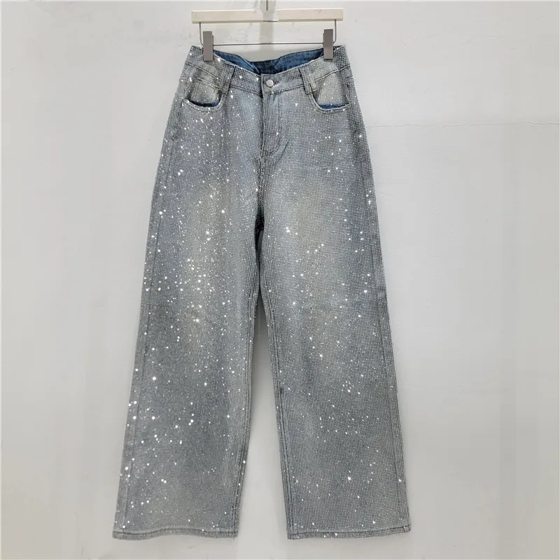 Stylish Hot Girl High Street Hot Diamond Jeans, Women's New Straight-leg Starry Sky with Diamond Sense of Design Loose Pants
Stylish Hot Girl High Street Hot Diamond Jeans, Women's New Straight-leg Starry Sky with Diamond Sense of Design Loose Pants