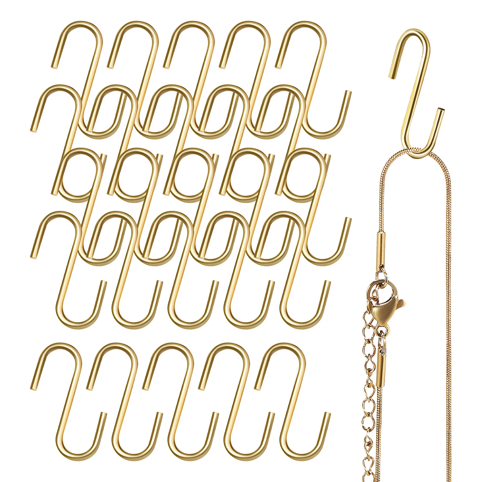25pcs Hooks Iron Metal 1.3x8x22mm Golden for Hanging Jewelry Wallets Keys Lightweight Mini Hooks Household
25pcs Hooks Iron Metal 1.3x8x22mm Golden for Hanging Jewelry Wallets Keys Lightweight Mini Hooks Household