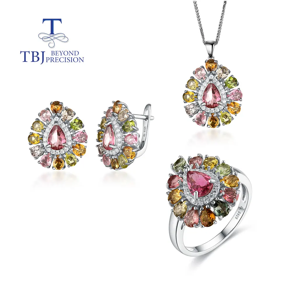 Light luxury fashion Multi-color Tourmaline Natural gem Women Ring Earrings Necklace Jewelry set 925 Silver Anniversary gift
Light luxury fashion Multi-color Tourmaline Natural gem Women Ring Earrings Necklace Jewelry set 925 Silver Anniversary gift