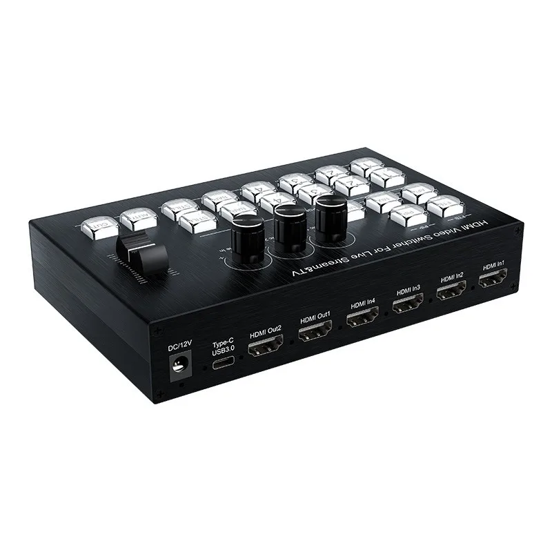 Video Switcher for Live Streaming 4 in 2 Out HDMI Video Switcher with Type-c USB3.0 Port
Video Switcher for Live Streaming 4 in 2 Out HDMI Video Switcher with Type-c USB3.0 Port