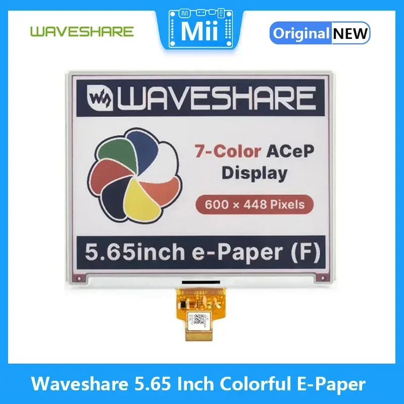 Waveshare 5,65-дюймовая красочная электронная бумага E-Ink Raw дисплей 600x448 пикселей ACeP 7 цветов без печатной платы для электронных проектов DIY
Waveshare 5,65-дюймовая красочная электронная бумага E-Ink Raw дисплей 600x448 пикселей ACeP 7 цветов без печатной платы для электронных проектов DIY