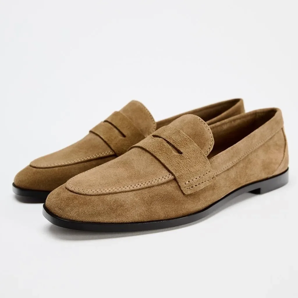 TRZA 2025 Brown Spring Autumn Women's Shoes suede imitation flat leather Mid mouth casual loafers shoes comfort soft fashion
TRZA 2025 Brown Spring Autumn Women's Shoes suede imitation flat leather Mid mouth casual loafers shoes comfort soft fashion