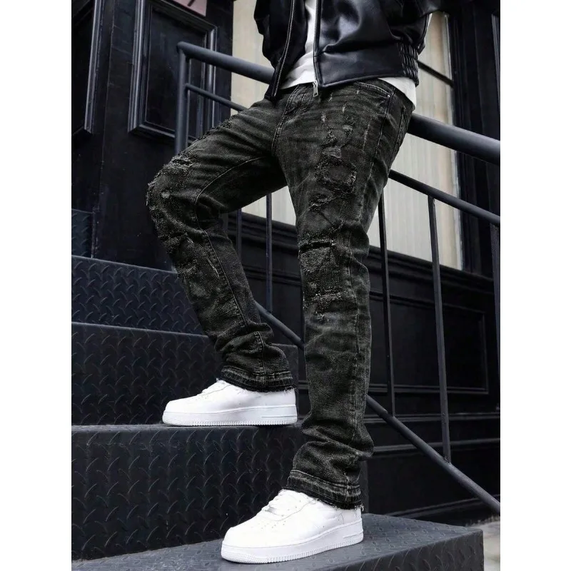 2026 Men's Flared Jeans, Slim Fit Distressed Flare Leg Jeans, Y2K Stacked Jeans, Contrast Wash Embroidered Jeans, Suitable For All Seasons
2026 Men's Flared Jeans, Slim Fit Distressed Flare Leg Jeans, Y2K Stacked Jeans, Contrast Wash Embroidered Jeans, Suitable For All Seasons