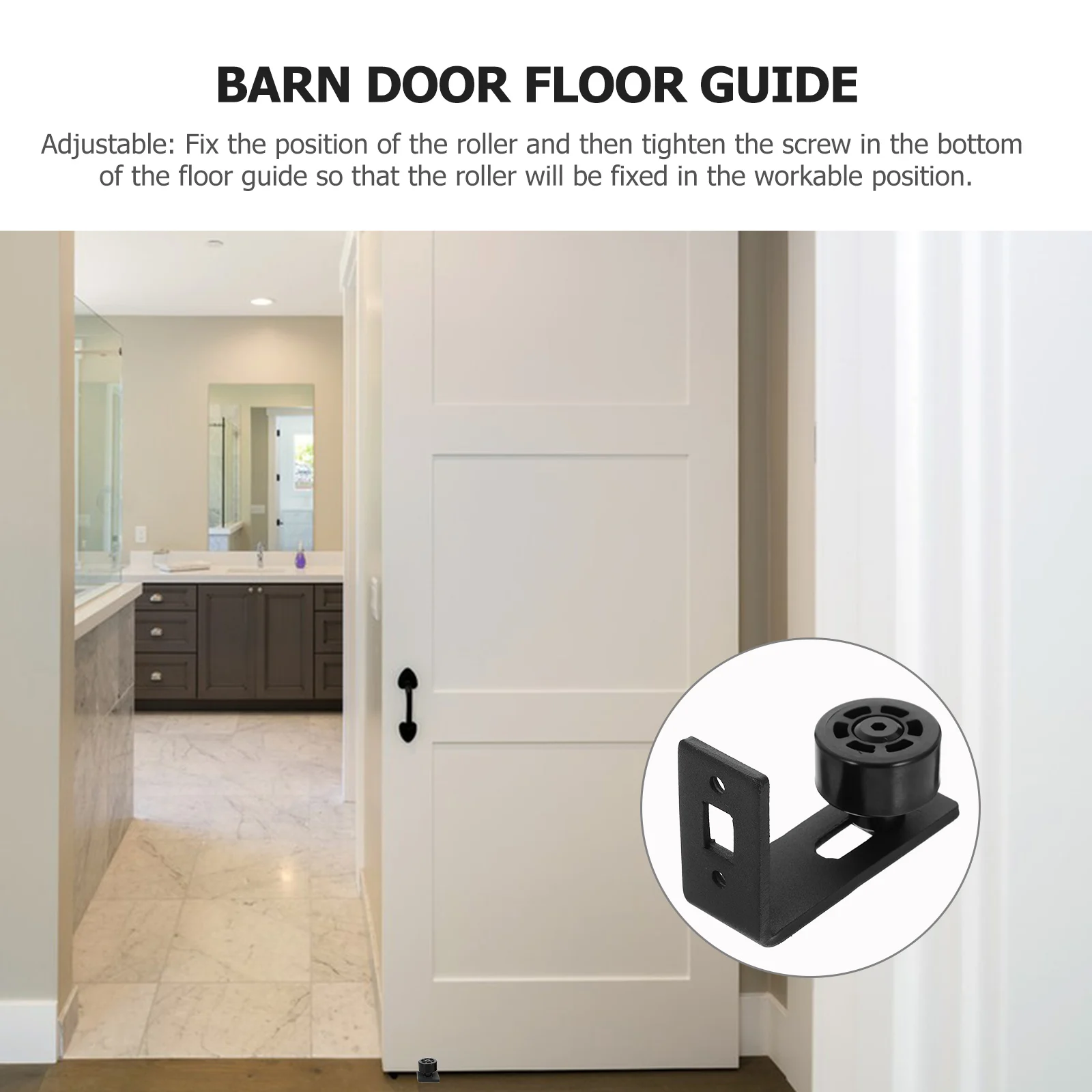 Barn Door Stay Roller Adjustable Pulley Stopper Steel Floor Guide Smooth Bottom Sliding Track System No Drill Hardware
Barn Door Stay Roller Adjustable Pulley Stopper Steel Floor Guide Smooth Bottom Sliding Track System No Drill Hardware